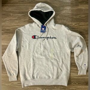 Champion Men's Pullover Hoodie Powerblend Script Logo Sweatshirt Large NWT